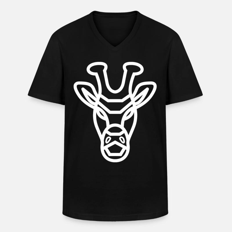 Giraffe Face Giraffe - Men's V-Neck T-Shirt - black