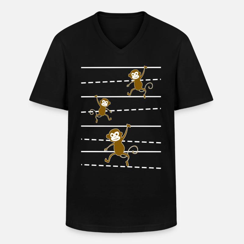 Affe lustige Affen - Männer-T-Shirt mit V-Ausschnitt - Schwarz