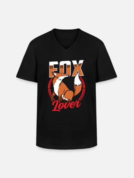 Fox Lover Animal Foxes Sayings - Men's V-Neck T-Shirt - black
