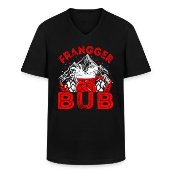 Fränkische Mundart Frangger Bub - Männer-T-Shirt mit V-Ausschnitt - Schwarz - Vorne - AI Model Male 178 dark (178cm)