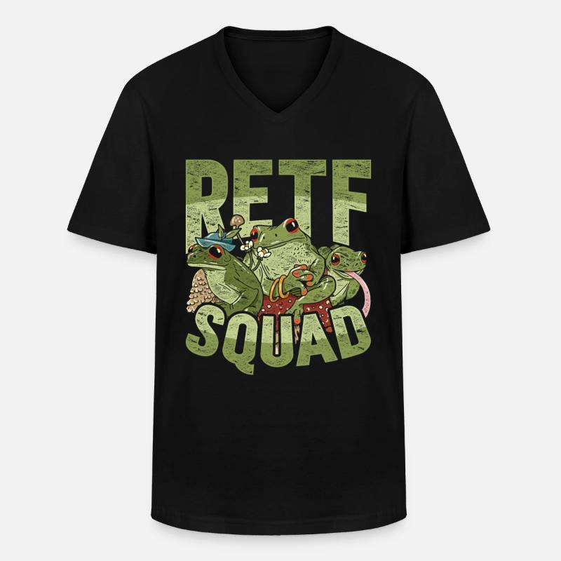 Frosch Rotaugenlaubfrosch RETF Squad - Männer-T-Shirt mit V-Ausschnitt - Schwarz