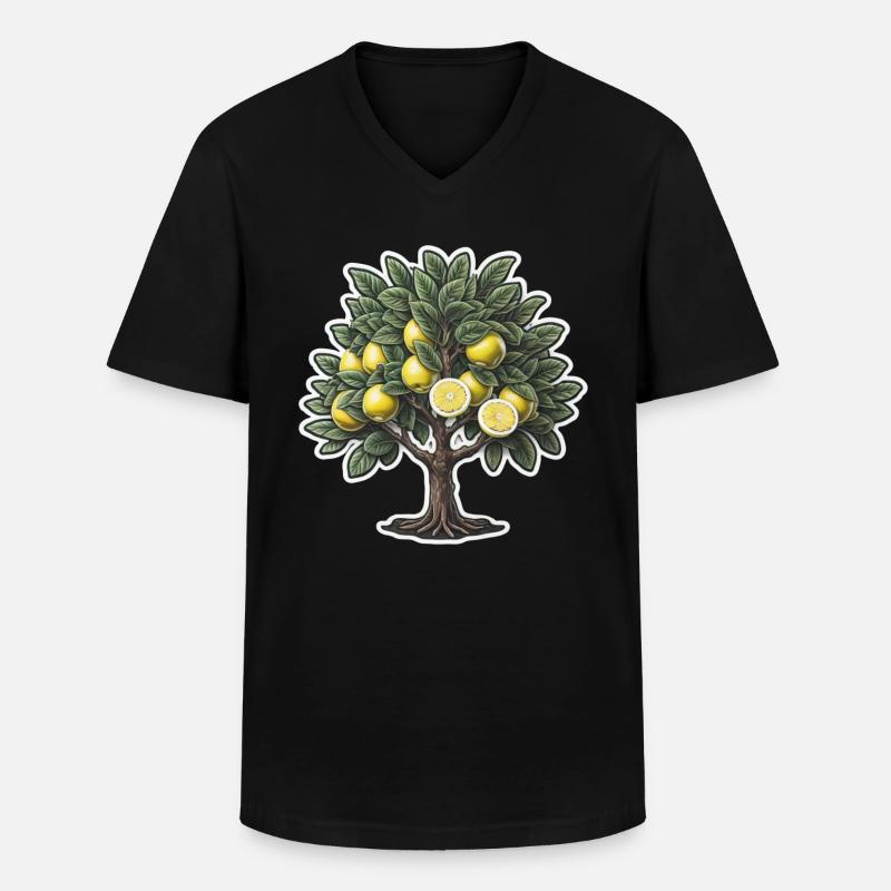 Zitronenbaum - Männer-T-Shirt mit V-Ausschnitt - Schwarz