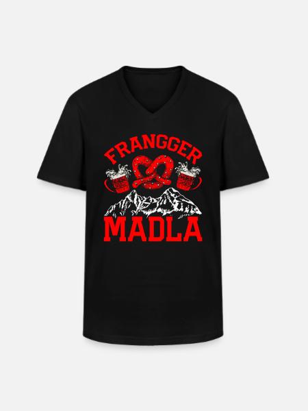 Fränkischer Dialekt stolze Frankin - Männer-T-Shirt mit V-Ausschnitt - Schwarz