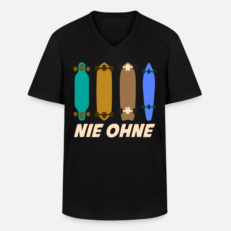 Longboard Longboarding Longboarder - Männer-T-Shirt mit V-Ausschnitt - Schwarz