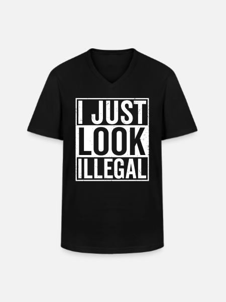 I watch illegal pro immigration - Men's V-Neck T-Shirt - black