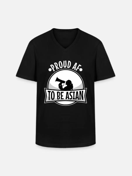 Proud af to be asian - Men's V-Neck T-Shirt - black