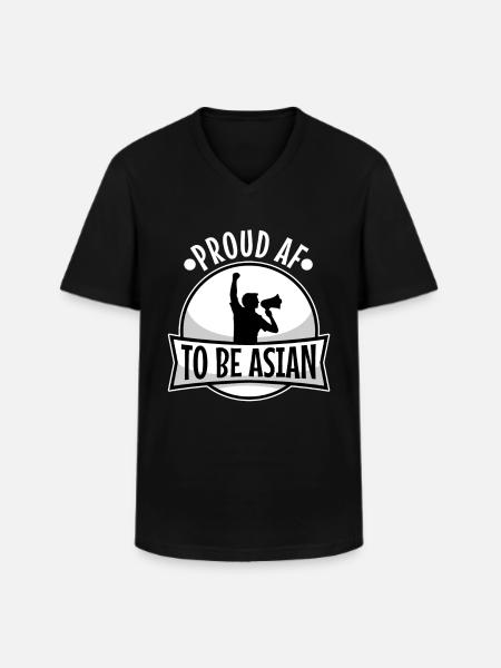 Proud af to be asian - Men's V-Neck T-Shirt - black