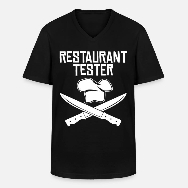 Restaurant Kochmesser Restauranttester - Männer-T-Shirt mit V-Ausschnitt - Schwarz