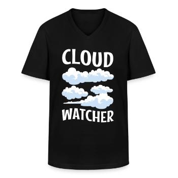 Cloud Watcher - Men's V-Neck T-Shirt - black - Front - AI Model Male 178 dark (178cm)