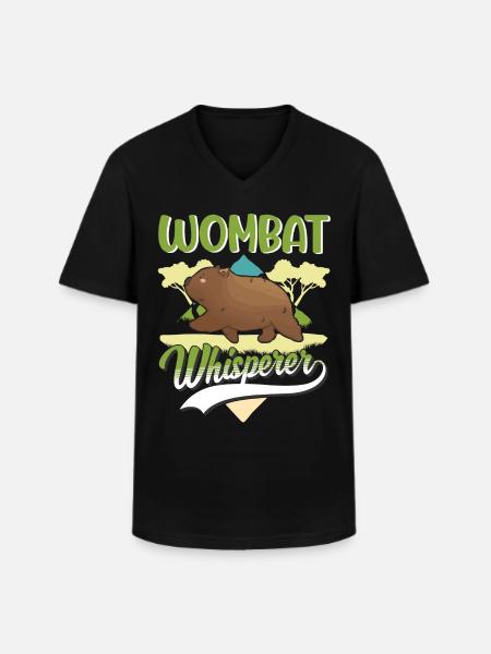 Wombat Flüsterer - Männer-T-Shirt mit V-Ausschnitt - Schwarz