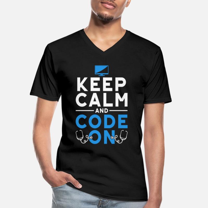 Coding Specialist Keep Calm And Code On Men's V-Neck T-Shirt