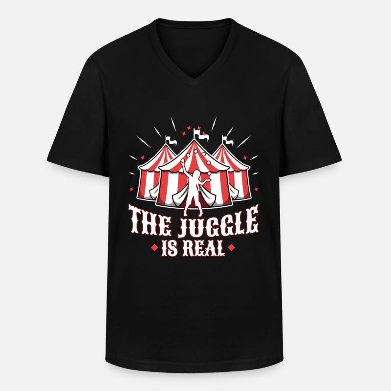 The Juggle Is Real - Männer-T-Shirt mit V-Ausschnitt - Schwarz