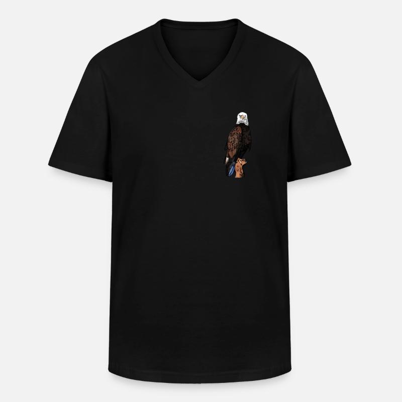 Weisskopfseeadler - Männer-T-Shirt mit V-Ausschnitt - Schwarz