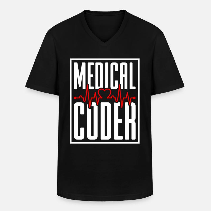 Kodierfachkraft Medical Coder - Männer-T-Shirt mit V-Ausschnitt - Schwarz