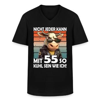Nicht jeder kann mit 55 Jahren | 55. Geburtstag - Männer-T-Shirt mit V-Ausschnitt - Schwarz - Vorne - AI Model Male 178 dark (178cm)