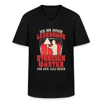 Legendärer Straßenwärter Straßenbauer - Männer-T-Shirt mit V-Ausschnitt - Schwarz - Vorne - AI Model Male 178 dark (178cm)