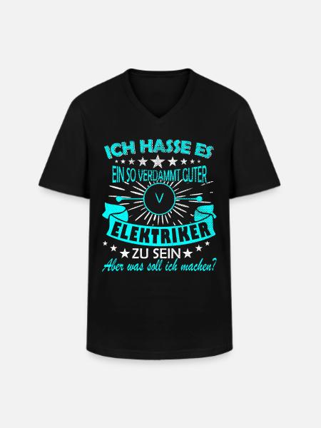 Elektriker Spruch - Männer-T-Shirt mit V-Ausschnitt - Schwarz