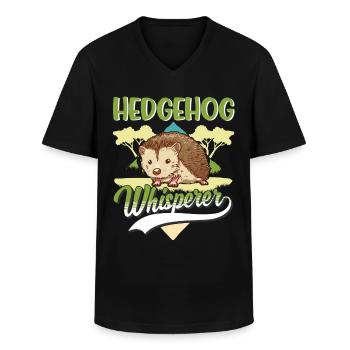 Igel Flüsterer Hedgehog Whisperer - Männer-T-Shirt mit V-Ausschnitt - Schwarz - Vorne - AI Model Male 178 dark (178cm)