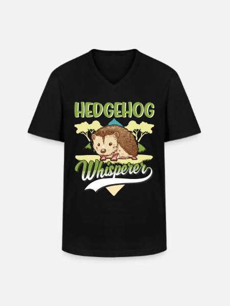 Igel Flüsterer Hedgehog Whisperer - Männer-T-Shirt mit V-Ausschnitt - Schwarz