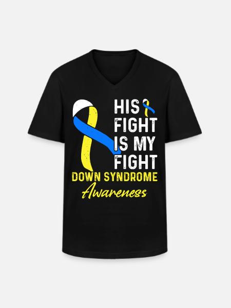 Down-syndrom Bewusstsein - Männer-T-Shirt mit V-Ausschnitt - Schwarz