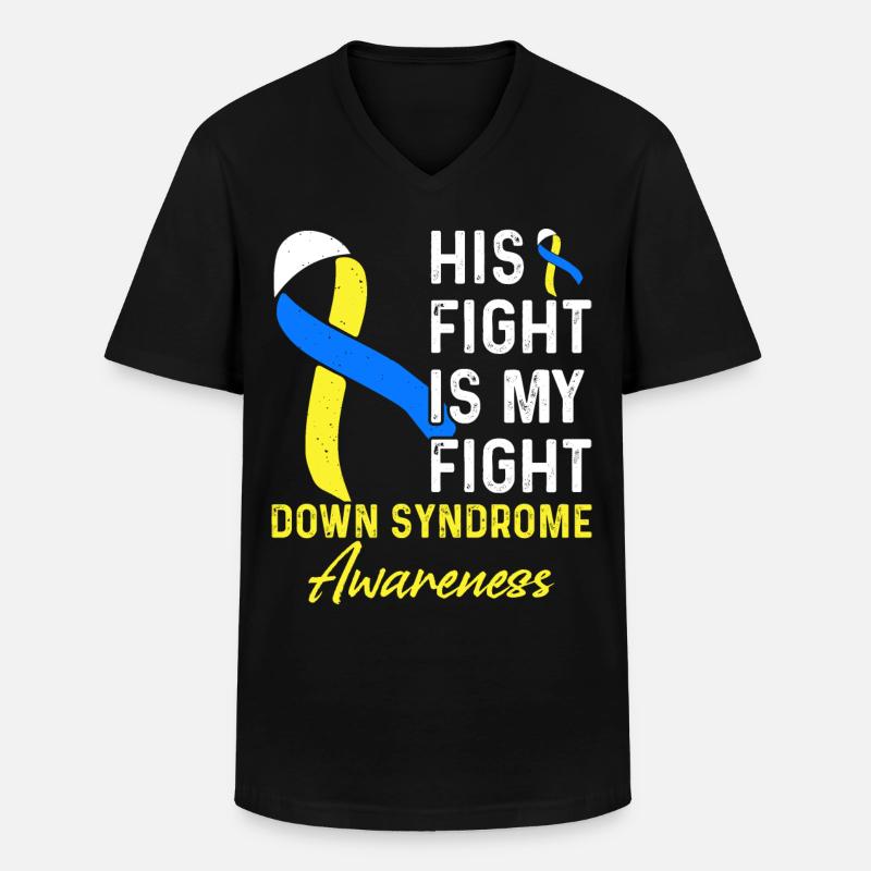 Down-syndrom Bewusstsein - Männer-T-Shirt mit V-Ausschnitt - Schwarz