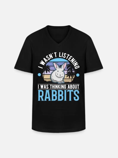 Lapin lapin lapin lapin - T-shirt col V Homme - noir