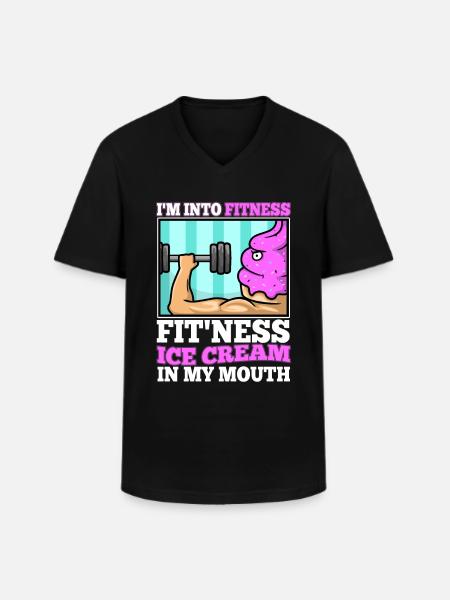 Im into fitness ice cream - Men's V-Neck T-Shirt - black