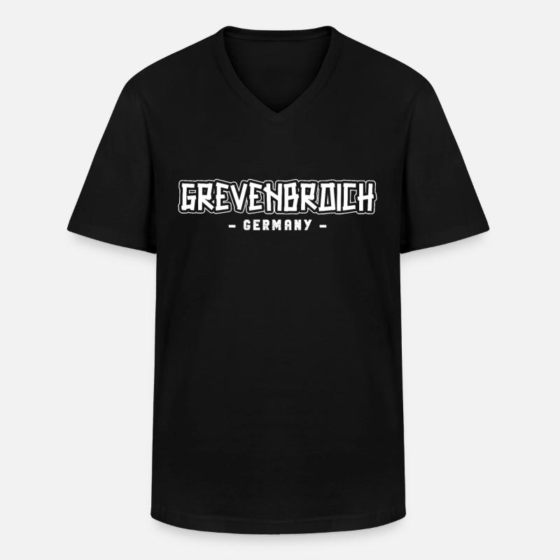 Grevenbroicherin Grevenbroicher Grevenbroich - Männer-T-Shirt mit V-Ausschnitt - Schwarz