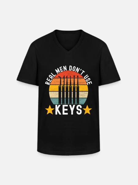 SchlĂĽsseldienst Locksmith Dietrich - Men's V-Neck T-Shirt - black