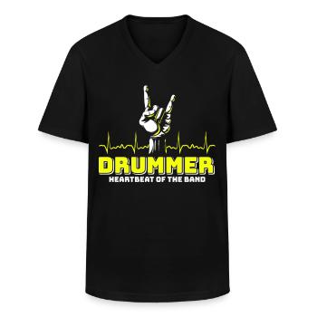 Drummers Drummers Drummers Drummers - Men's V-Neck T-Shirt - black - Front - AI Model Male 178 dark (178cm)