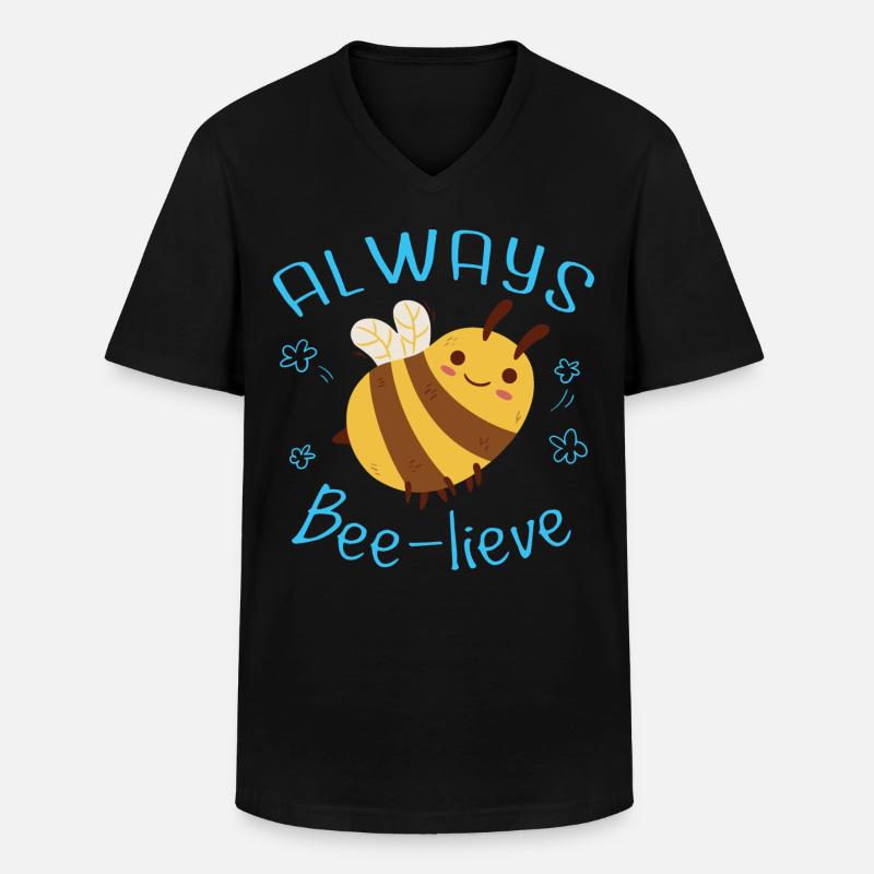 Niedliche Hummel - Männer-T-Shirt mit V-Ausschnitt - Schwarz