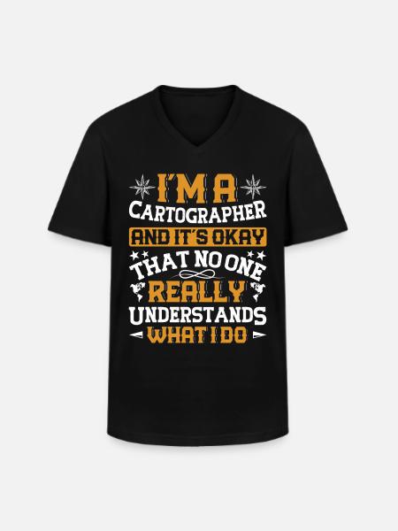 Cartographers - Men's V-Neck T-Shirt - black