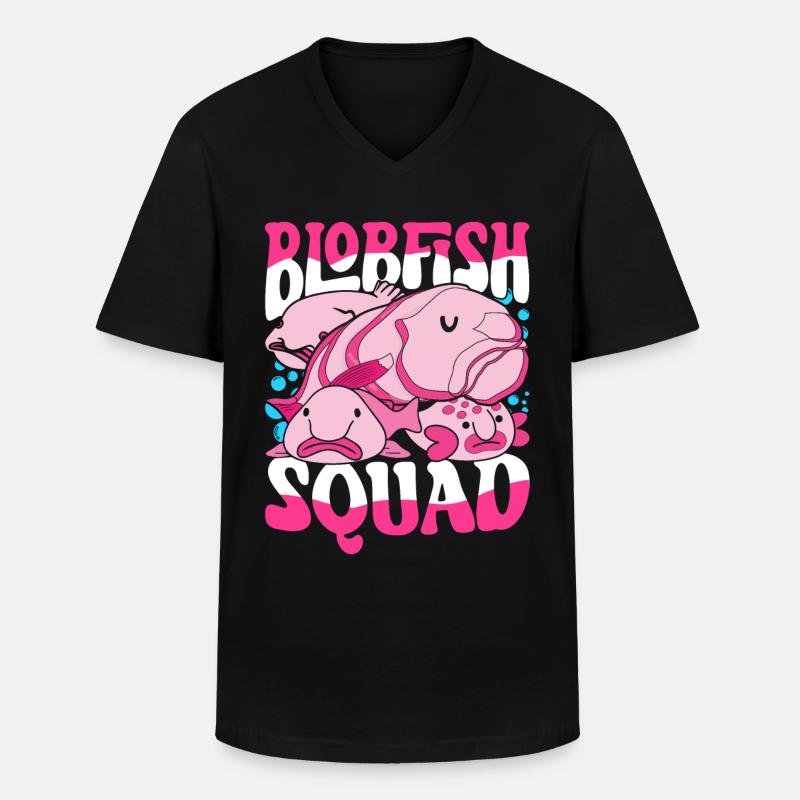 Blobfisch Blobfish Squad - Männer-T-Shirt mit V-Ausschnitt - Schwarz