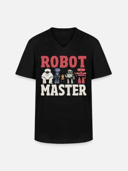 Robot Master Robots Engineer Robotics - Men's V-Neck T-Shirt - black