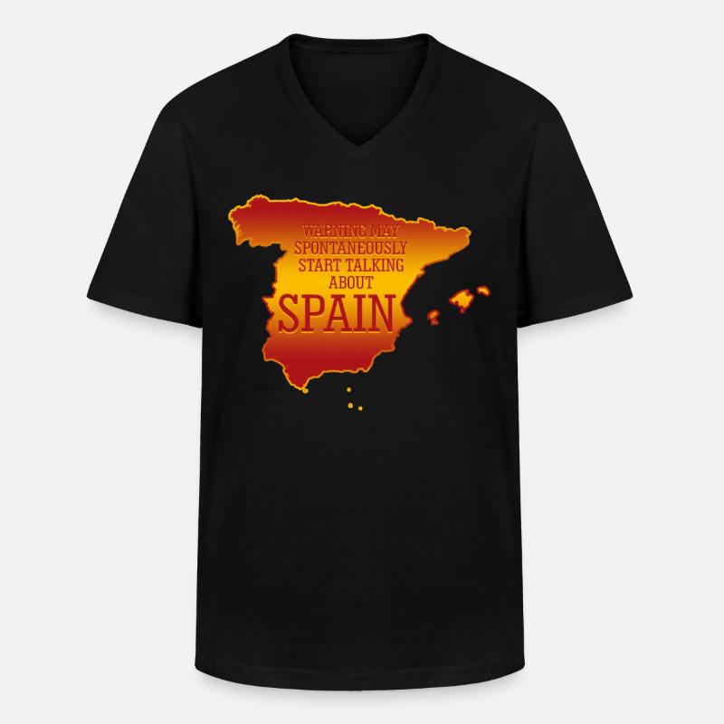 Spanien Spanisch Urlaub - Männer-T-Shirt mit V-Ausschnitt - Schwarz