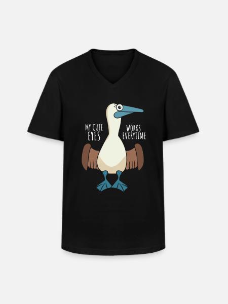 Cute blue-footed booby - Men's V-Neck T-Shirt - black