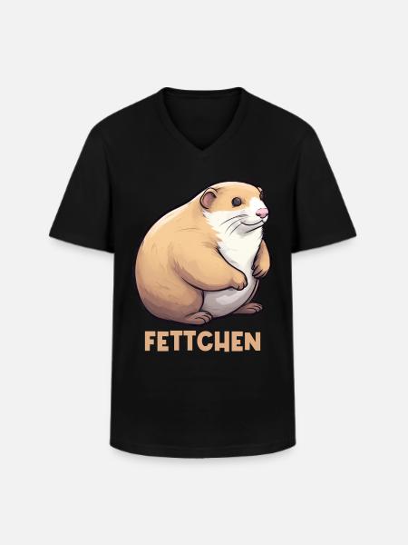 Fettchen Frettchen - Männer-T-Shirt mit V-Ausschnitt - Schwarz