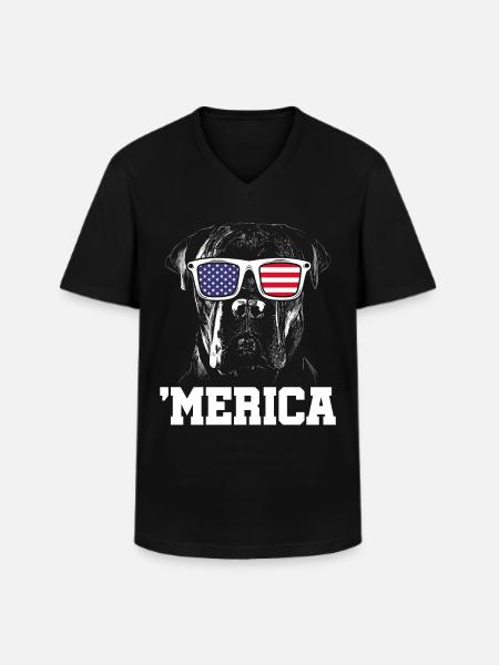 Merica - Men's V-Neck T-Shirt - black