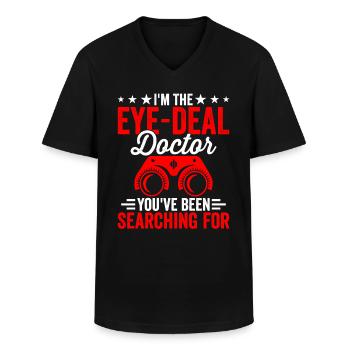 Augenarzt Augenarzt Augenoptiker Ophthalmologie - Männer-T-Shirt mit V-Ausschnitt - Schwarz - Vorne - AI Model Male 178 dark (178cm)