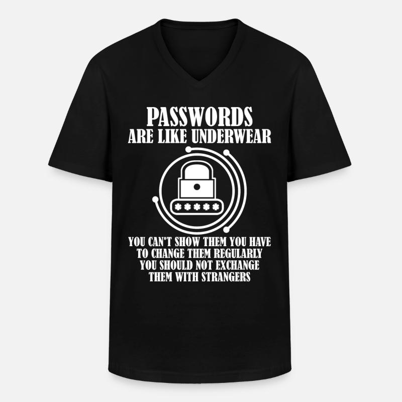 Admin Spruch Passwort Programmierer - Männer-T-Shirt mit V-Ausschnitt - Schwarz