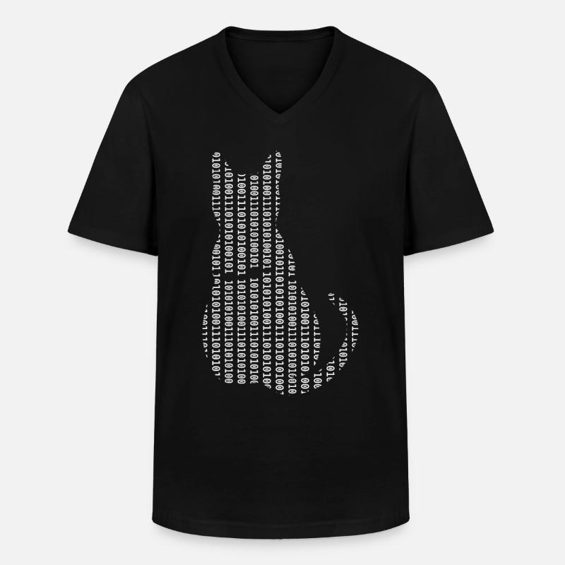 Computer Scientist Cat Admin Programmer - Men's V-Neck T-Shirt - black