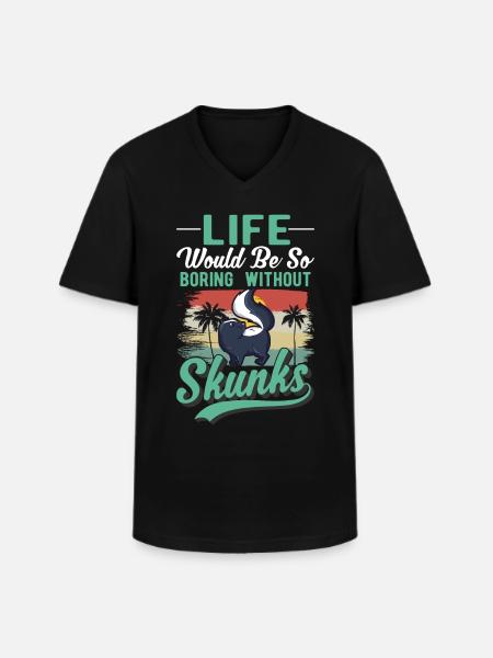 Skunk Gift - Men's V-Neck T-Shirt - black