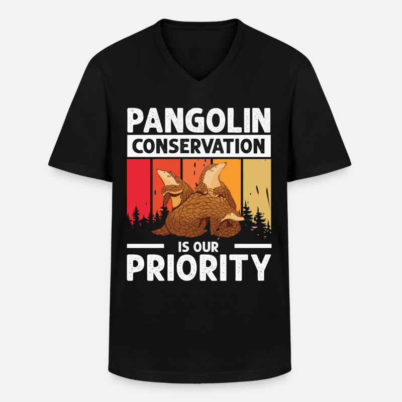 Pangolin conservation, Pangolin lover, - Men's V-Neck T-Shirt - black