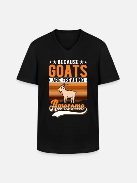 Ziege Ziegenhirte Geschenk - Männer-T-Shirt mit V-Ausschnitt - Schwarz