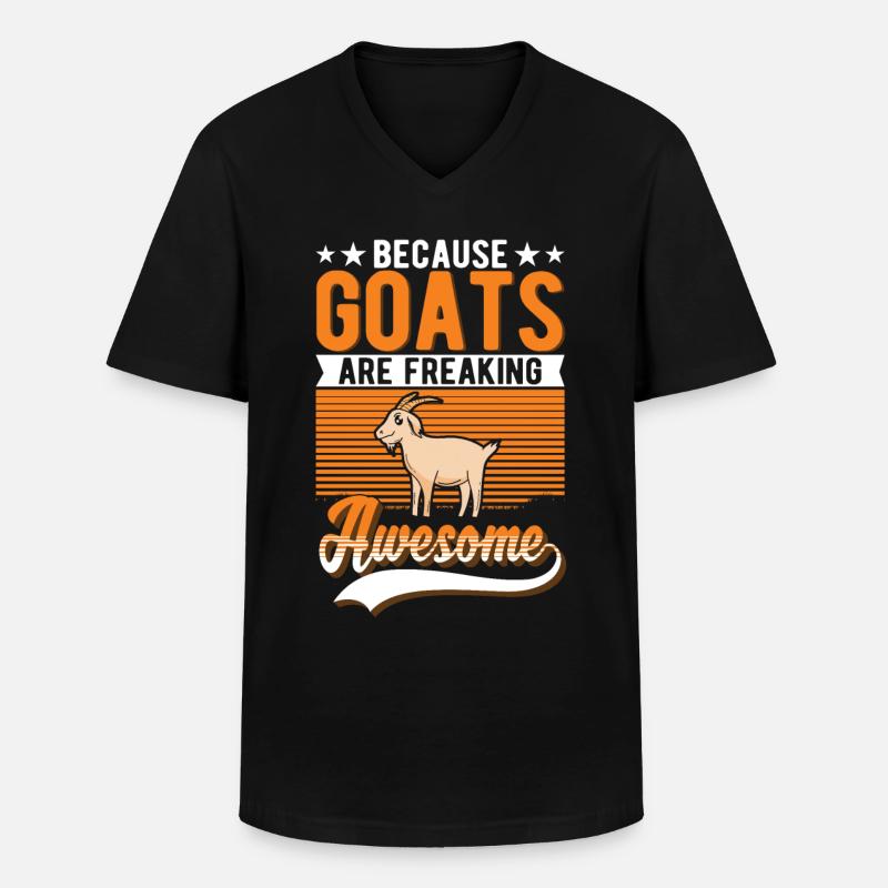 Ziege Ziegenhirte Geschenk - Männer-T-Shirt mit V-Ausschnitt - Schwarz