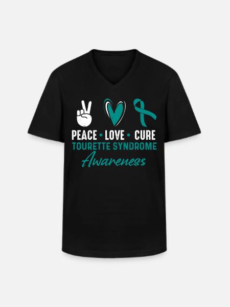 Peace Love Cure - Men's V-Neck T-Shirt - black