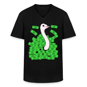 Rich Ostrich Money - Männer-T-Shirt mit V-Ausschnitt - Schwarz - Vorne - AI Model Male 178 dark (178cm)