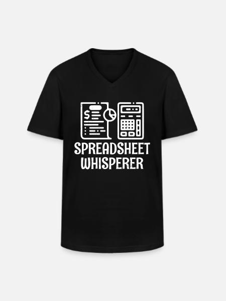 Tabellenkalkulation, Flüsterer, Cpa, Buchhaltung, - Männer-T-Shirt mit V-Ausschnitt - Schwarz