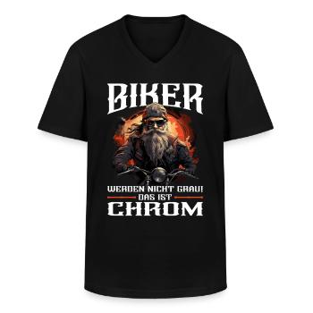 Biker werden nicht grau | Motorradfahrer & Biker - Männer-T-Shirt mit V-Ausschnitt - Schwarz - Vorne - AI Model Male 178 dark (178cm)
