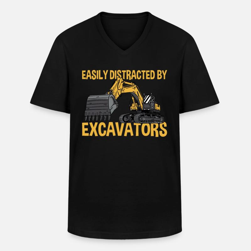 Distracted By Bagger - Männer-T-Shirt mit V-Ausschnitt - Schwarz